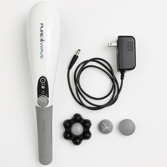 Pure Wave Cordless Handheld Massager – Rechargeable, Deep Tissue Muscle Relief - Picture 1 of 12